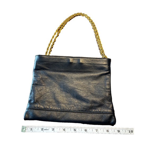 Vintage Triangle New York Navy Blue and Gold Purse Handbag - Picture 4 of 5